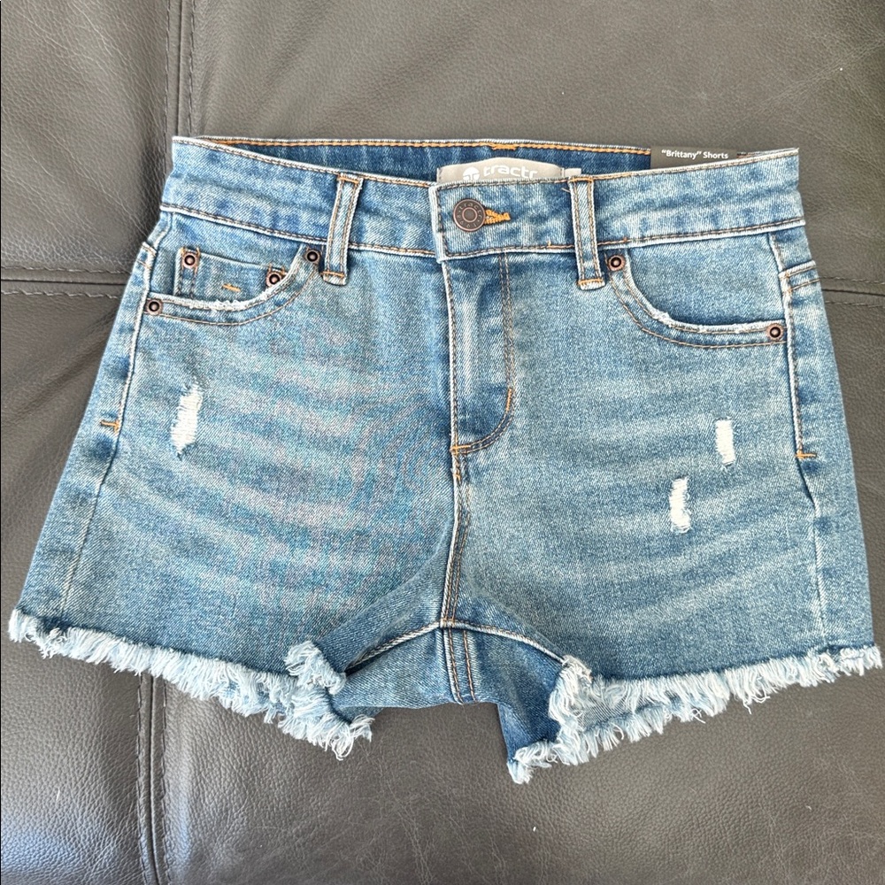 Tractr Blue Distressed Denim Shorts NWOT
